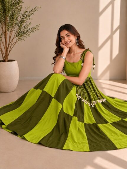 Women spaghetti Sleeves Chaniya Choli