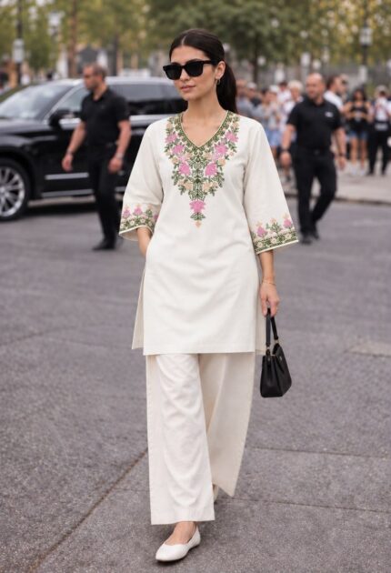 Women Minimalist Short Kurti & Palazzo Set