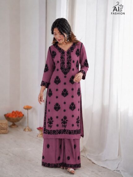 Women Minimalist Kurti & Palazzo Set