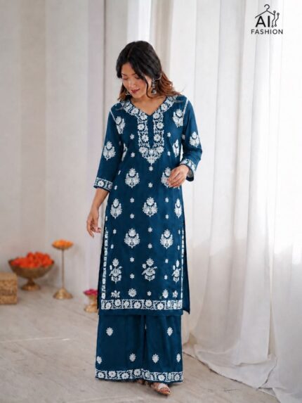 Women Minimalist Kurti & Palazzo Set