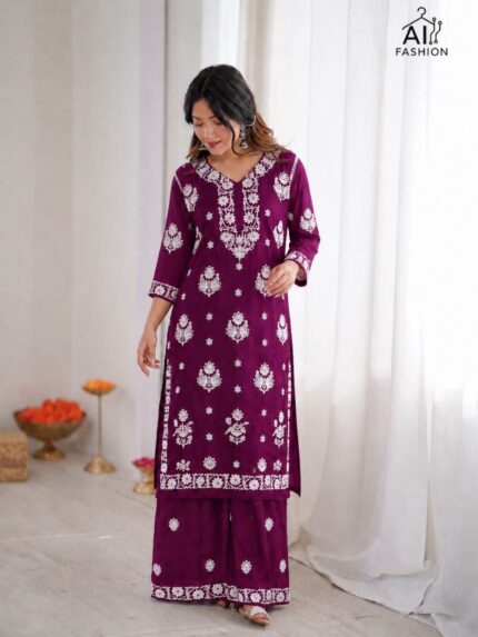 Women Minimalist Kurti & Palazzo Set